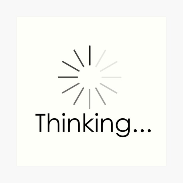 "Thinking Funny Thinking Cap Loading Symbol 2" Art Print by