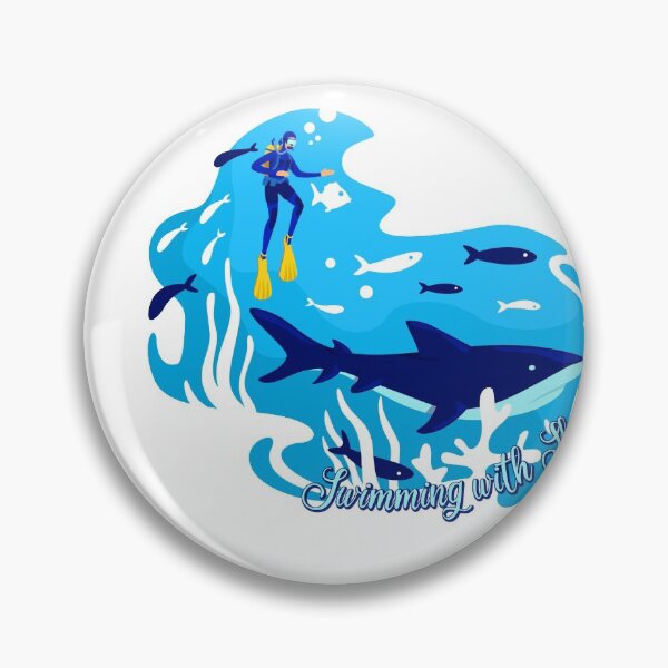 Item preview, Swimming With Sharks . Fun Gift for Scuba Divers designed and sold by AwakenedSoul.