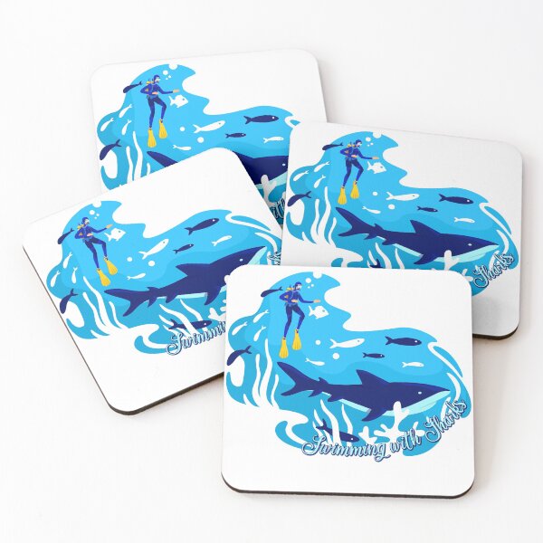 Item preview, Swimming With Sharks . Fun Gift for Scuba Divers designed and sold by AwakenedSoul.