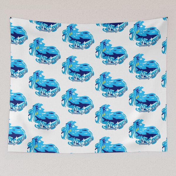 Item preview, Swimming With Sharks . Fun Gift for Scuba Divers designed and sold by AwakenedSoul.
