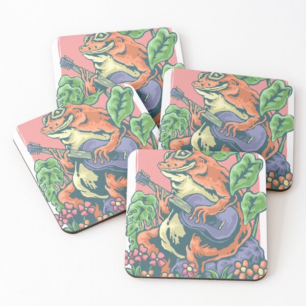 Item preview, Boho Frog Playing Guitar designed and sold by TeeFuns.