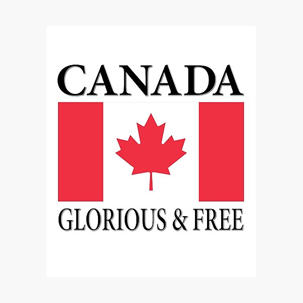 Item preview, Canada Glorious & Free Design in Black Letering designed and sold by Kevin Michael McCall.