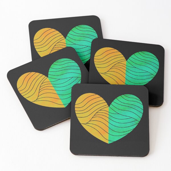 Item preview, Yellow & Green Mandala Split Heart designed and sold by rainestore.