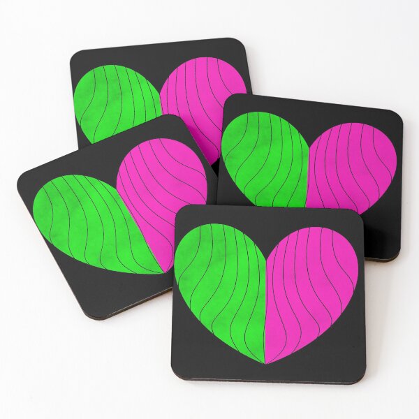 Item preview, Green & Pink Balloon Split Heart designed and sold by rainestore.
