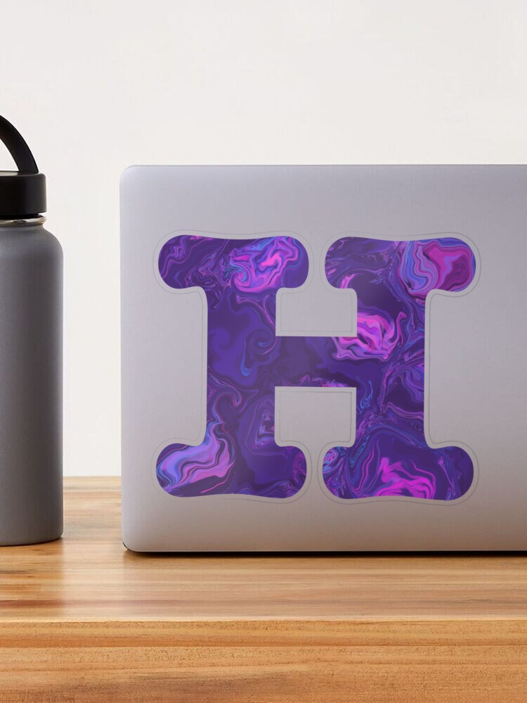 Zyadsinoudor 50 Pieces Initial Letter E Blue Laptop Stickers Custom Name  Monogram Purple Floral Stickers Pack Metal Monogram Durable Sticker Labels