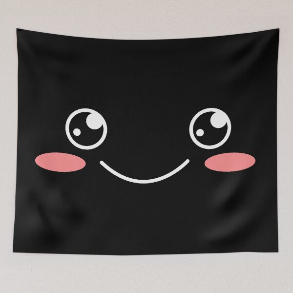 Item preview, Cute Kawaii Smiley Face - Japanese Style Face Emoji - Black & White designed and sold by SnazzyStyles.
