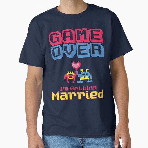 Artikel-Vorschau von SPIEL VORBEI, ich heirate, Geschenk für Braut und Bräutigam, Geek-Hochzeit., designt und verkauft von REDPRINT Studio.