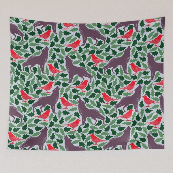 Item preview, Foxes and birds Pattern design for apparel and beddings designed and sold by Sunnyhova.