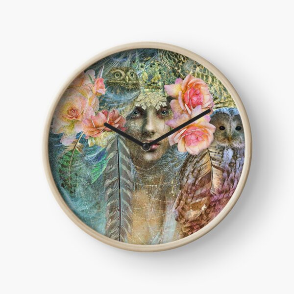 Wild Woman Owl Clock