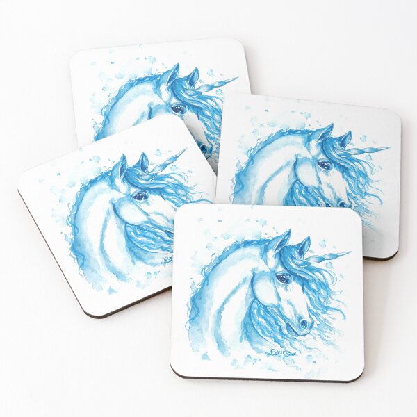 Item preview, Unicorn face in blue designed and sold by Brina Williamson.