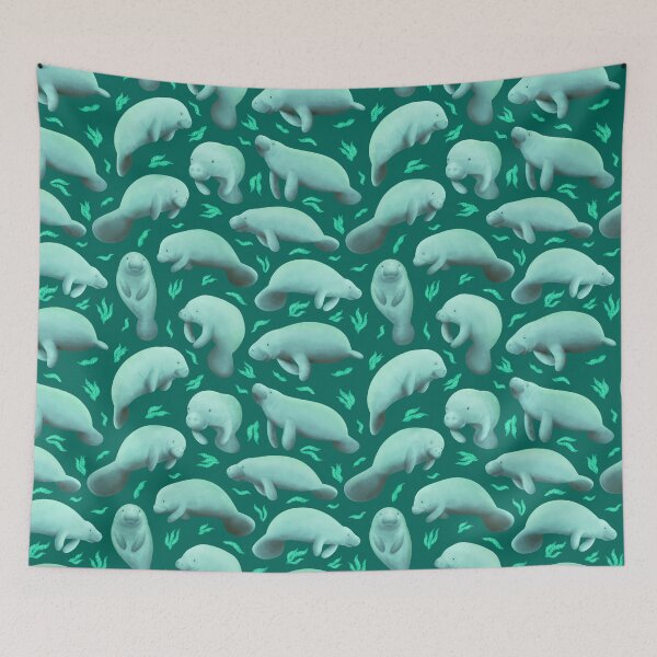 Item preview, manatees (teal) designed and sold by tandemsy.