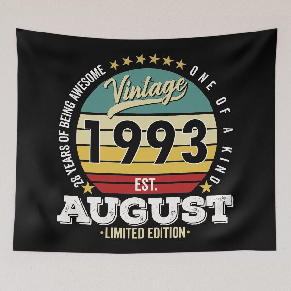 Item preview, 28 Years Of Being Awesome - One Of A Kind Limited Edition - 1993 Vintage 28s Retro, Classic, Cool, August Birthday.  designed and sold by ALITOPRINCE.