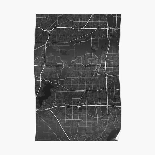 Arlington Usa Map White On Black Poster For Sale By Graphical Maps Redbubble 8264