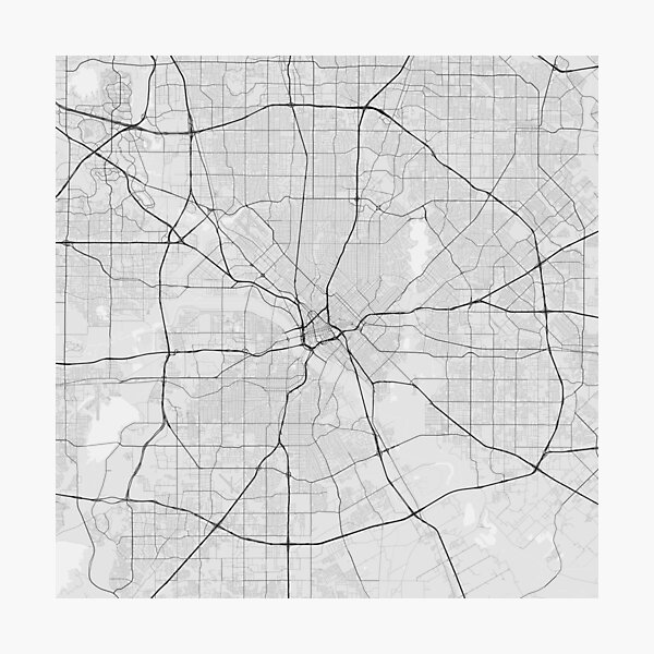 Dallas Usa Map Black On White Photographic Print By Graphical Maps Redbubble 4058