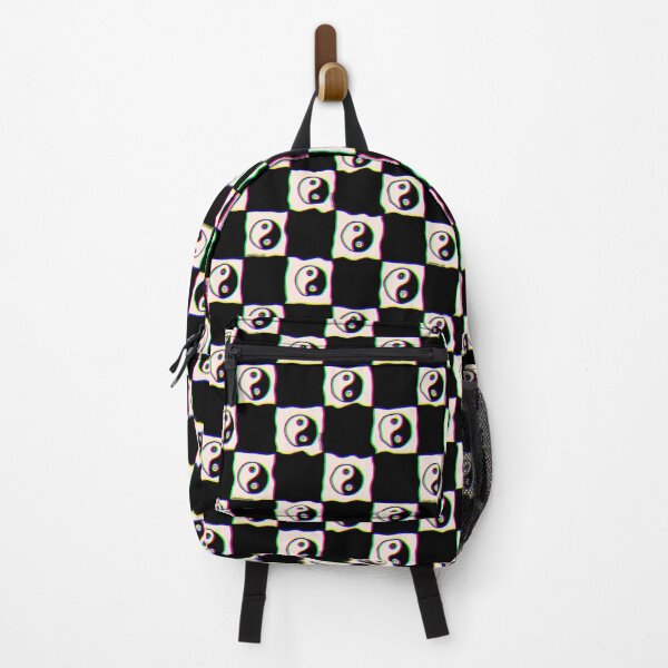 Vista previa del artículo con la obra «Smiley Yin Yang estampado a cuadros», diseñado y vendido por doodlebymeg.