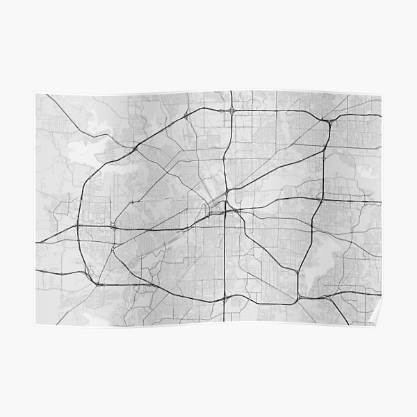 Fort Worth Usa Map Black On White Poster For Sale By Graphical Maps Redbubble 5890