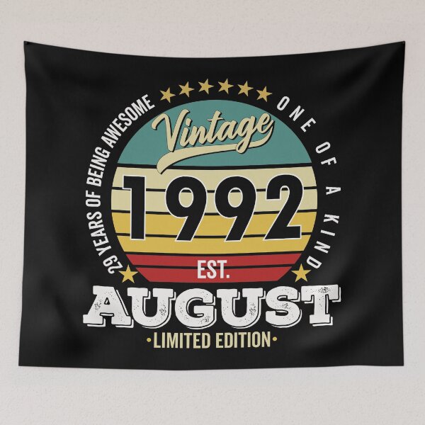 Item preview, 29 Years Of Being Awesome - One Of A Kind Limited Edition - 1992 Vintage 29s Retro, Classic, Cool, August Birthday.  designed and sold by ALITOPRINCE.