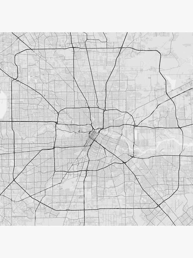 "Houston, USA Map. (Black on white)" Poster by Graphical-Maps | Redbubble