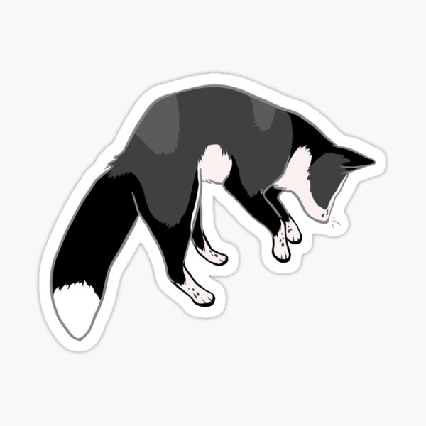 Jumping Silver Fox Sticker