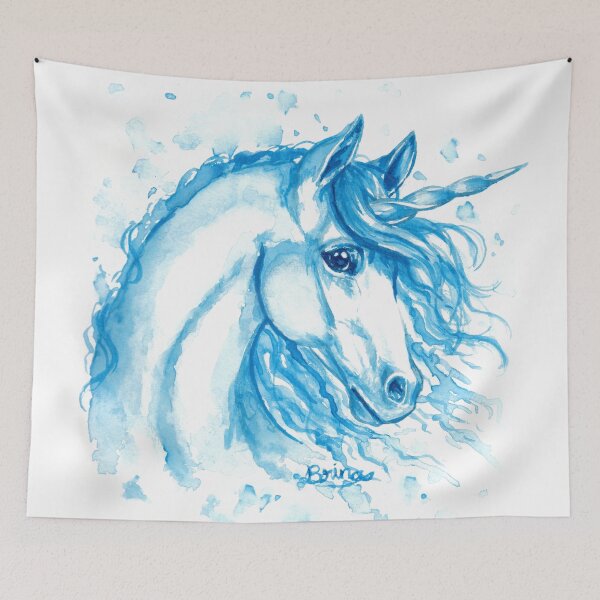 Item preview, Unicorn face in blue designed and sold by Brina Williamson.