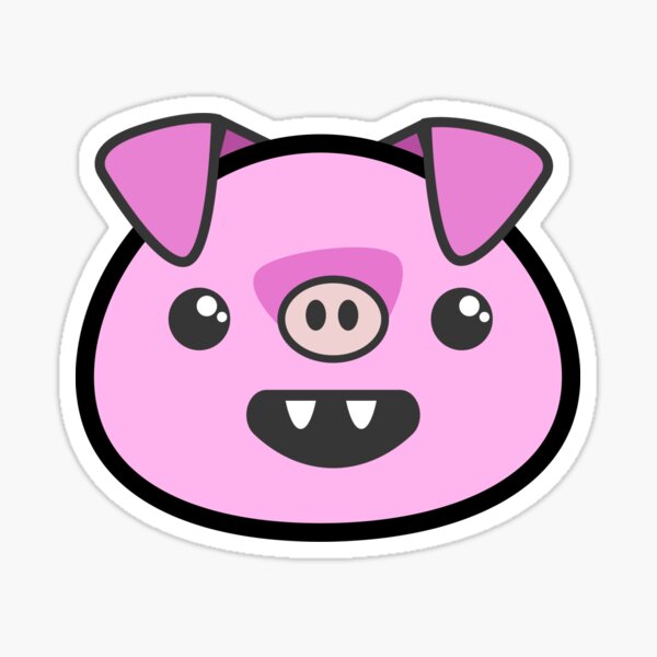 Pink Pig Head Sticker