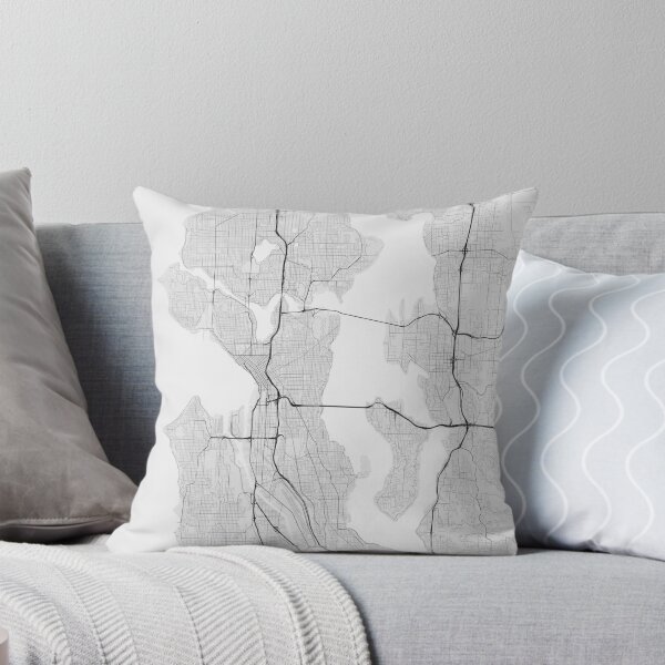 Item preview, Seattle, USA Map. (Black on white) designed and sold by Graphical-Maps.