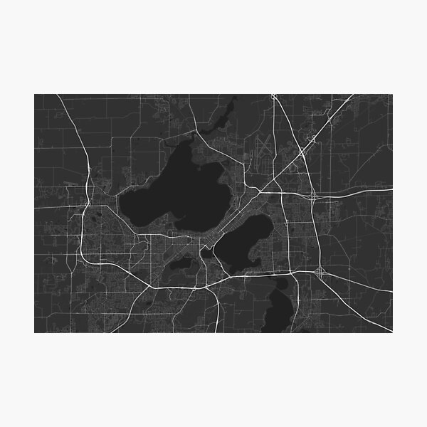 Item preview, Madison, USA Map. (White on black) designed and sold by Graphical-Maps.