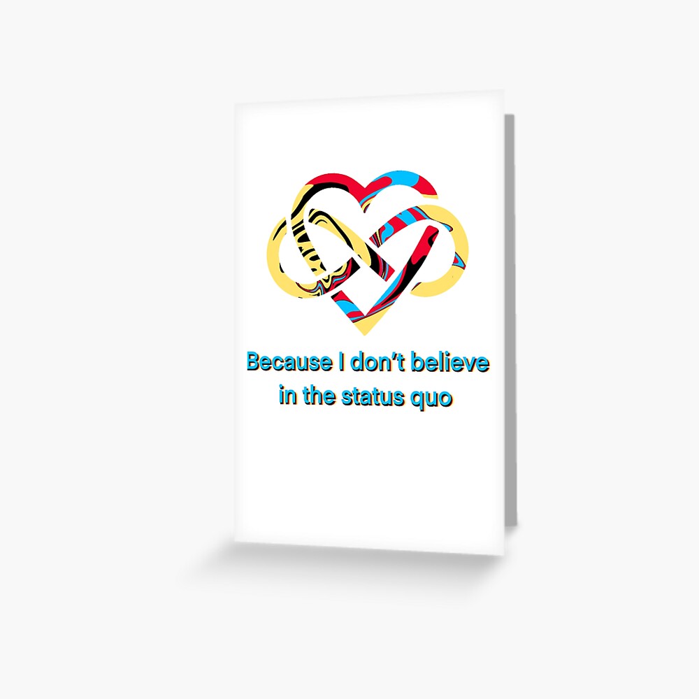 Status Quo Swirled Polyamory Infinity Heart Greeting Card