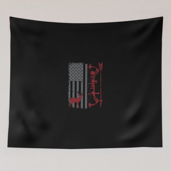 Item preview, Bow Hunter American Flag Buckwear Buck Silhouette Hunt Art designed and sold by derekvella.