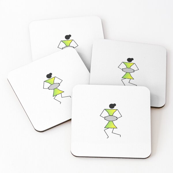 Item preview, Cute Colorful Tribal Warli Art Musicians Playing Dholak designed and sold by Digital Lama Creations.