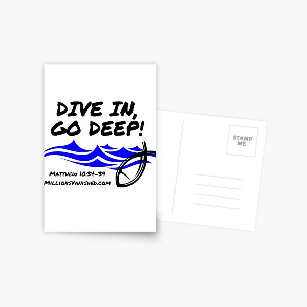Dive In Go Deep! - Christian Postcard