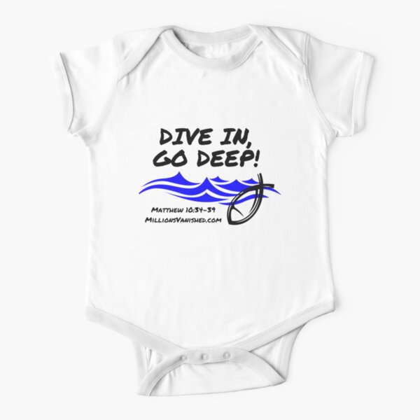 Dive In Go Deep! - Christian Short Sleeve Baby One-Piece
