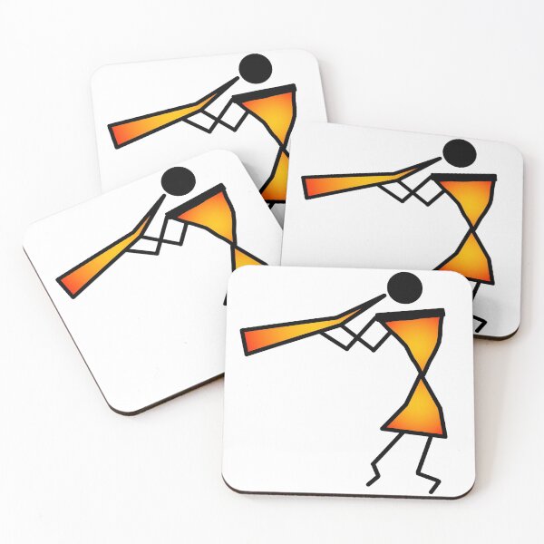 Item preview, Cute Colorful Tribal Warli Art Musicians Playing Shehnai designed and sold by Digital Lama Creations.