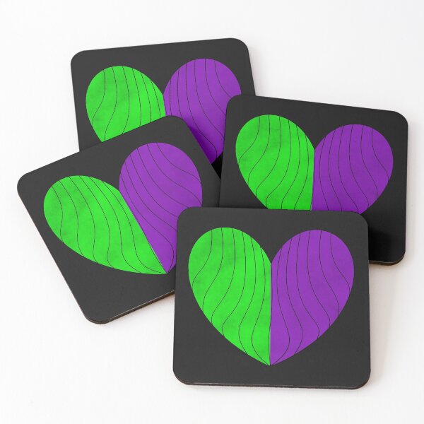 Item preview, Green & Purple Balloon Split Mandala Heart designed and sold by rainestore.
