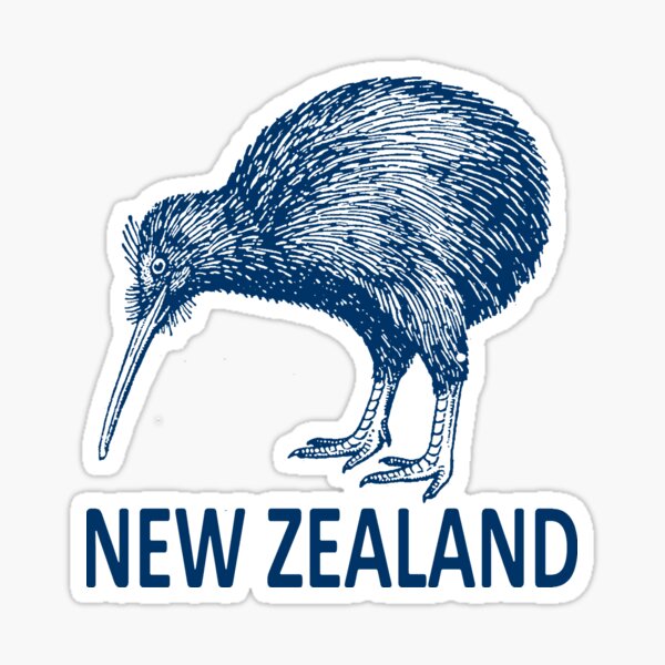 4'' long Kiwi Bird and Flag of New Zealand Zelanian Flag Car Decal Sticker 