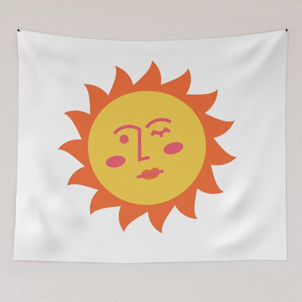 Item preview, yellow and orange sun sticker designed and sold by keeganemma.
