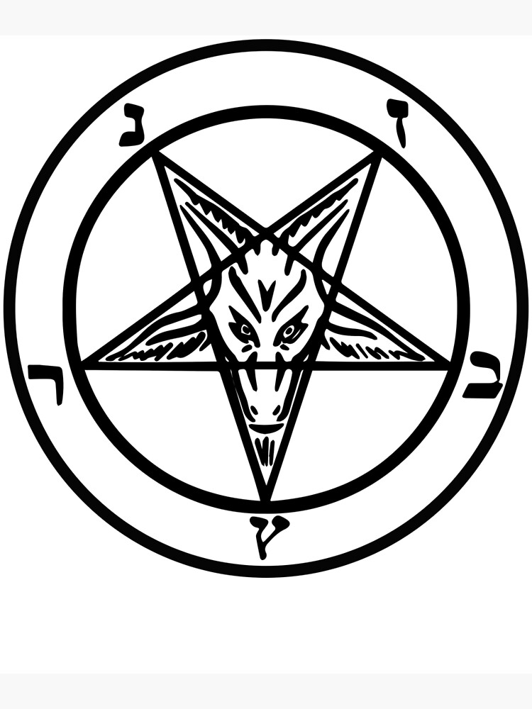 Pentagram Wall Art Sigil of Baphomet Sign Goat Decor Church of