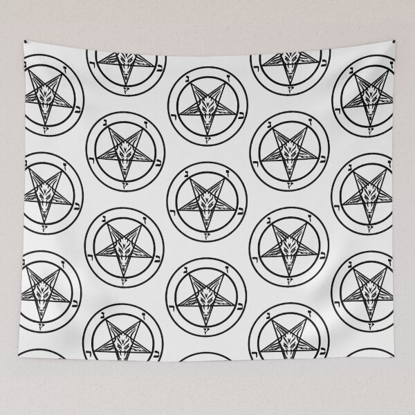 Item preview, Baphomet Goat Head Inverted Pentagram Occult Satanic Logo Baphomet Occult Black Sigil designed and sold by Reign Of Darkness.