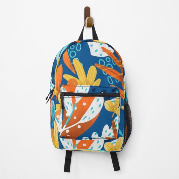 Item preview, Bright Colorful Tropical Garden - Blue Background designed and sold by pugmom4.