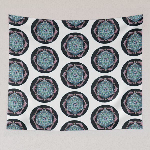 Item preview, Pink Dolphin Flower of Life Mandala designed and sold by Gail Alexander.