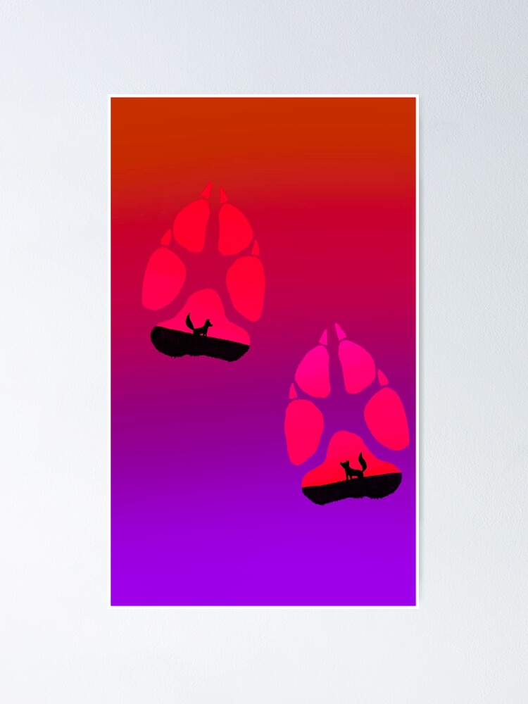 Thumbnail 1 of 3, Poster, Paw Prints designed and sold by AbicArtsStudio.