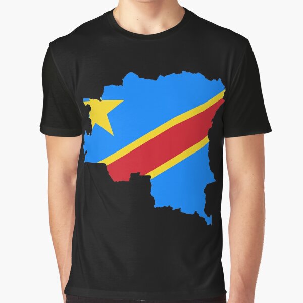 DEMOCRATIC REP OF CONGO GRUNGE FLAG LADIES T-SHIRT REPUBLIQUE DEMOCRATIQUE DU