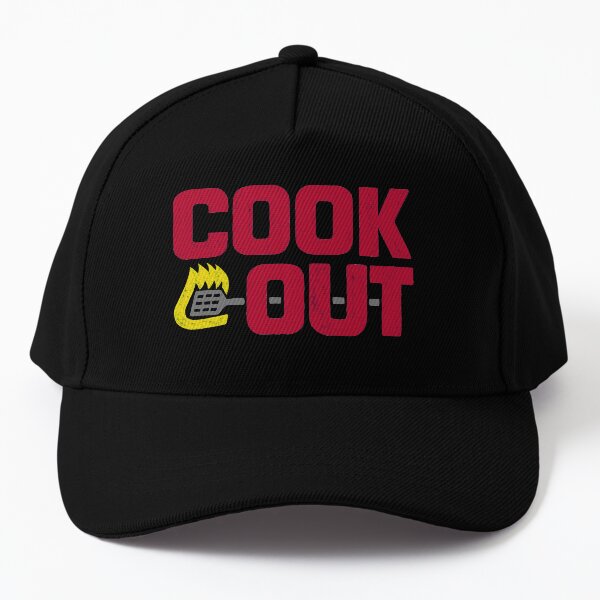 Cookout - Vintage Chalk Texture - Red & Gray Baseball Cap