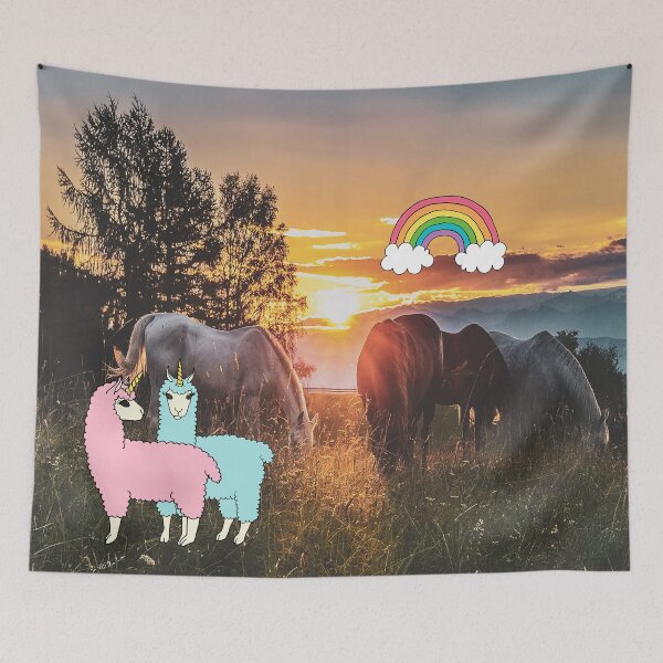 Item preview, LLamacorns and Horses and Rainbow and Earth. designed and sold by kelly jones.