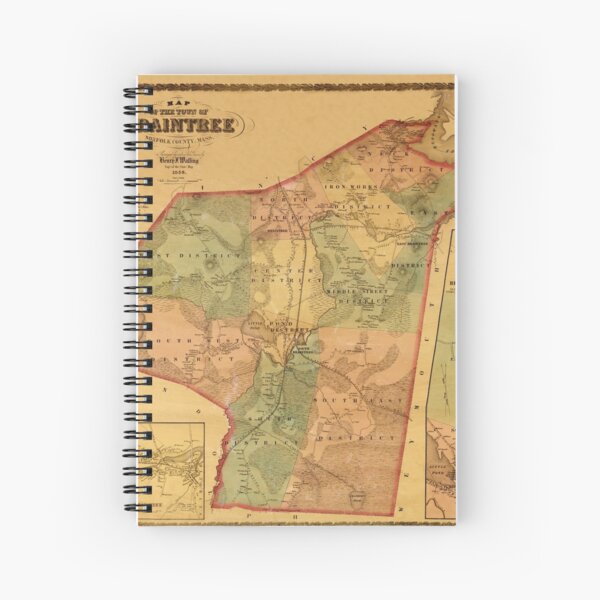Map Of Braintree 1856 Spiral Notebook