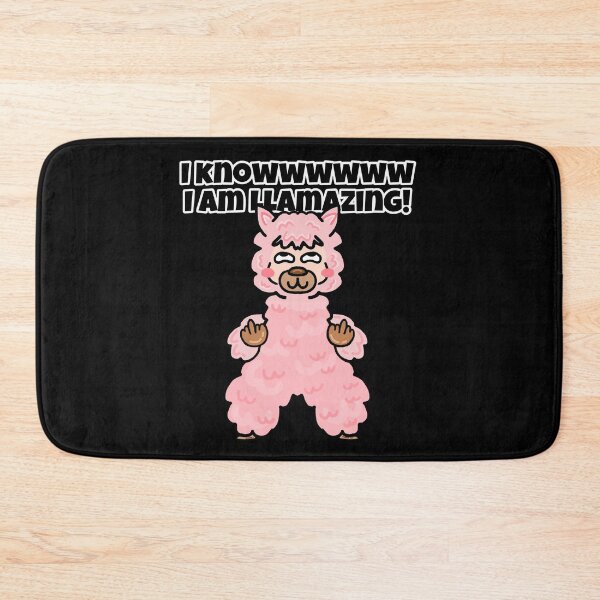 Item preview, I know I am llamazing! Middle finger pink llama or alpaca designed and sold by Ms-Wgaf.