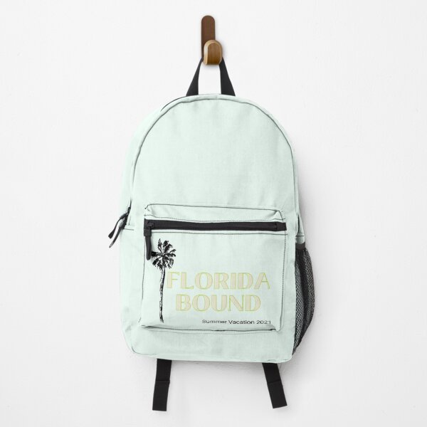 Item preview, Florida Bound palm tree green outline wording #SummerVacation2021 designed and sold by GeoTeasters.