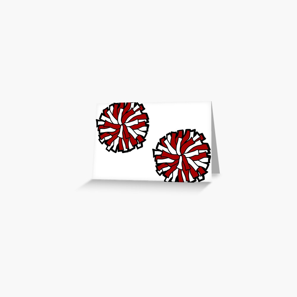 Pom Poms (Red & White) Sticker for Sale by crystalcreative