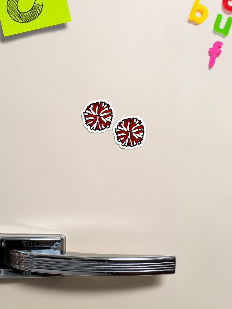 Pom Poms (Red & White) Sticker for Sale by crystalcreative