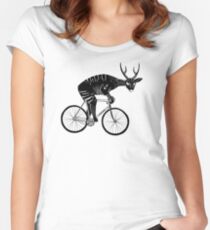 Deer & Bicycle Women's Fitted Scoop T-Shirt